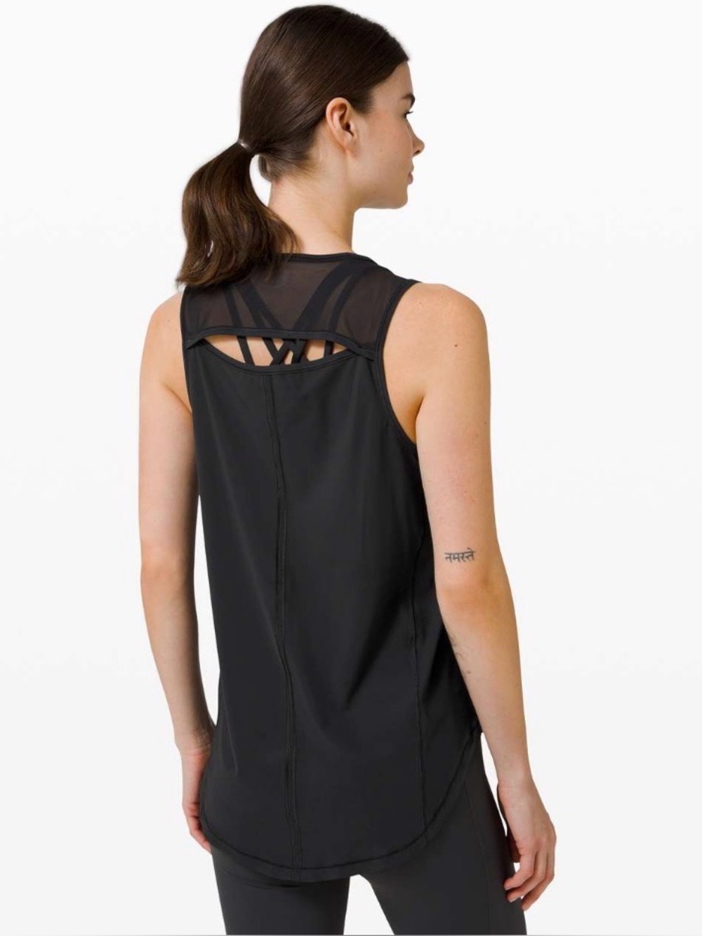 LULULEMON Black NWOT Reflective Sculpt Tank Cut Out Panels Size 14